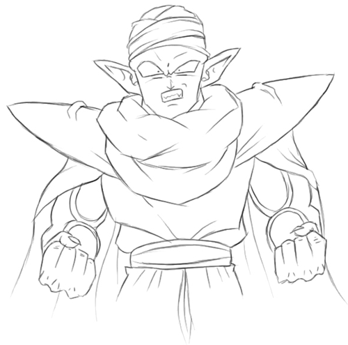 Piccolo Drawing Tutorial - How to draw Piccolo step by step