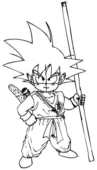 How to draw KID GOKU (Dragon Ball) step by step, EASY 