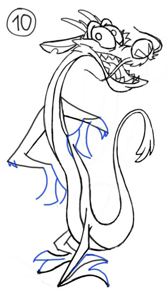 How to Draw Mushu Dragon from Mulan with Step by Step Drawing Lesson ...