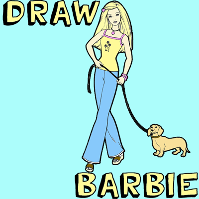 easy barbie doll drawing