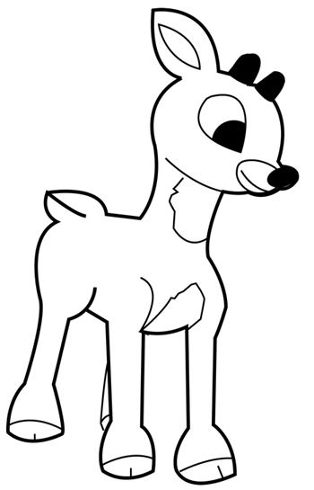 rudolph the red nosed reindeer clipart black and white