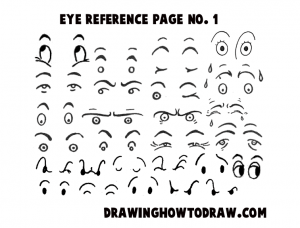 Reference Sheet 1 for Drawing Cartoon Eyes, Comics Eyes