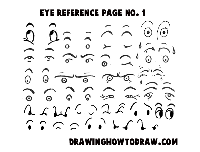 Drawing Cartoon Illustrated Eyes Reference Sheets How To Draw Step By Step Drawing Tutorials
