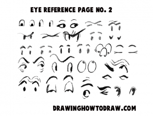 Reference Sheet 2 for Drawing Cartoon Eyes, Comics Eyes