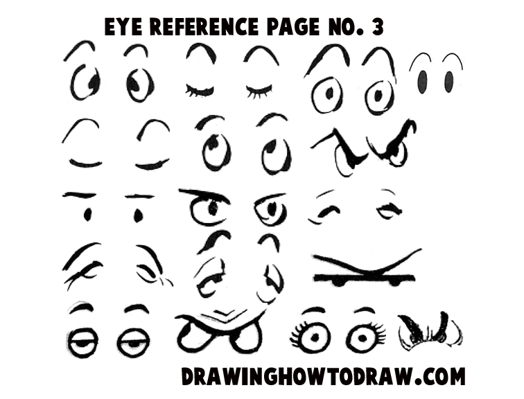 Drawing Cartoon And Illustrated Eyes Reference Sheets How To Draw Step By Step Drawing Tutorials