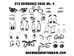 Reference Sheet 4 for Drawing Cartoon Eyes, Comics Eyes
