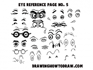 Reference Sheet 5 for Drawing Cartoon Eyes, Comics Eyes