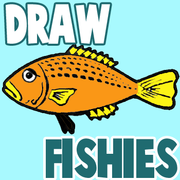 Fish colored hand drawing Royalty Free Vector Image