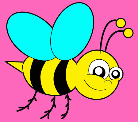 how to draw a bee step by step