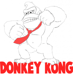 How to Draw Donkey Kong with Easy Step by Step Drawing Lesson – How to