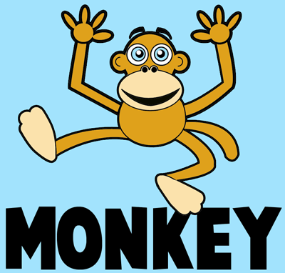 monkey drawing for kids