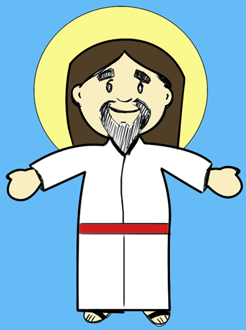 Hand drawn vector illustration or drawing of Jesus Christ in a childish  style Stock Vector Image & Art - Alamy
