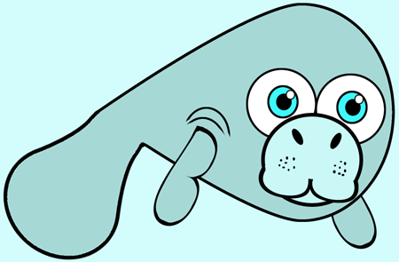 Vector illustration baby drawing sea animal manatee Stock Vector Image &  Art - Alamy