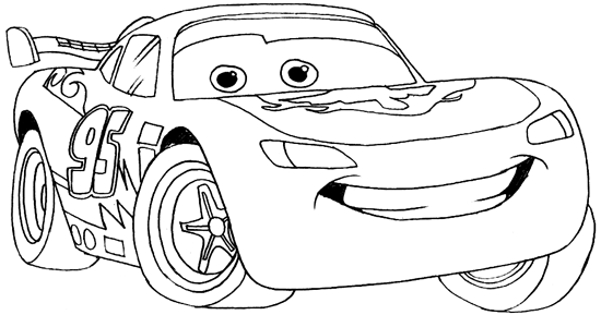Lightning McQueen Coloring Page  Easy Drawing Guides
