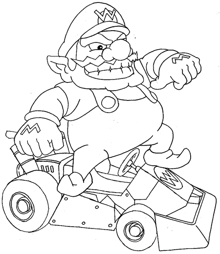 How to Draw Wario and Car from Wii Mario Kart Game Drawing Lesson ...
