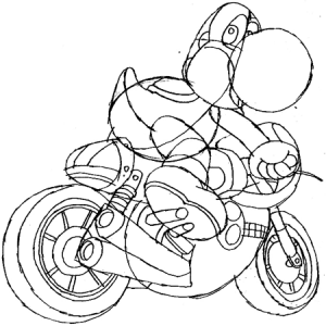 How to Draw Yoshi on Motorcycle from Wii Mario Kart – Page 3 – How to ...