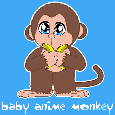 How to draw Baby Anime Monkey with easy step by step drawing tutorial