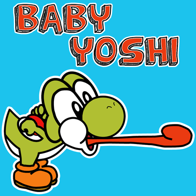 How to draw Nintendo's Baby Yoshi with easy step by step drawing tutorial