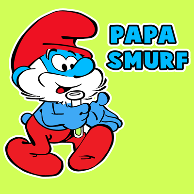papa smurf and smurfette