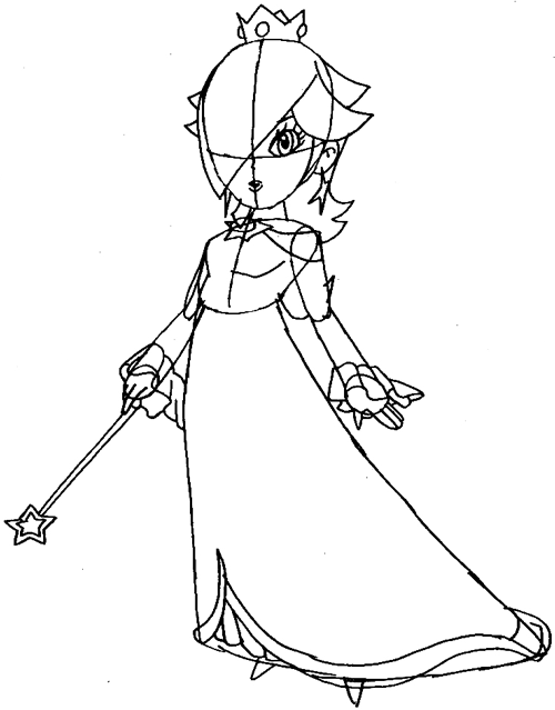 How To Draw Princess Rosalina Super Mario Sketchok Easy Drawing Guides