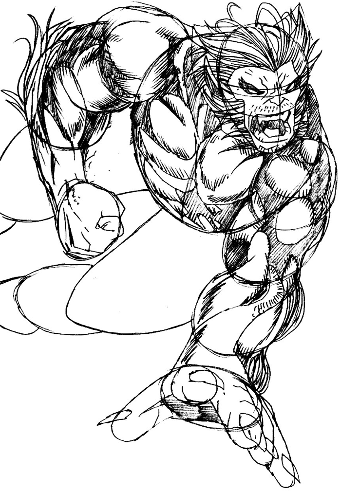 How to Draw Beast from Marvel’s X-Men Superhero Team Drawing Tutorial ...