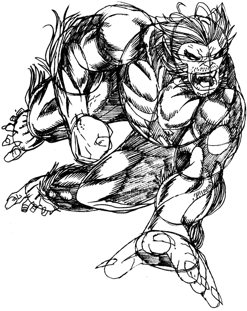 How to Draw Beast from Marvel’s X-Men Superhero Team Drawing Tutorial ...