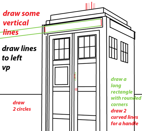 doctor who tardis drawing