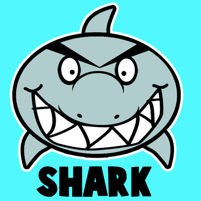 how to draw a funny cartoon shark