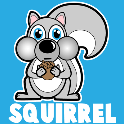 How to draw a Cartoon Squirrel with easy step by step drawing tutorial