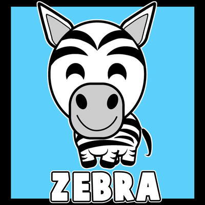 How to draw a Cartoon Zebra with easy step by step drawing tutorial