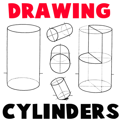 How to draw Cylinders and Drawing Shaded Cylindrical Objects with Cast Shadows with easy step by step drawing tutorial