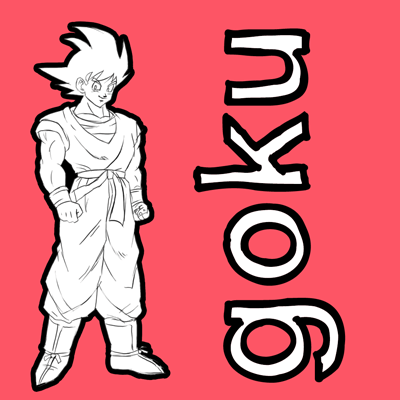 How to draw Goku from Dragon Ball Z with easy step by step drawing tutorial