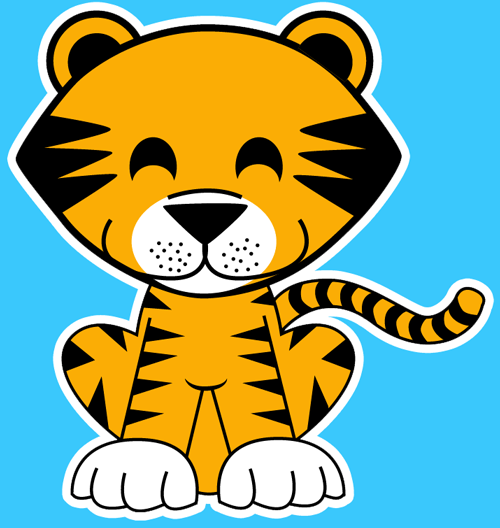 Tiger Drawing Kids Painting Baby Tiger Stock Vector (Royalty Free)  2108347583 | Shutterstock