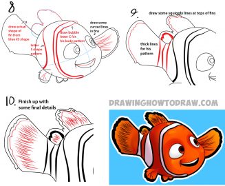 How to Draw Nemo from Disney’s Finding Nemo with Easy Step by Step ...