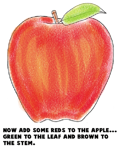 realistic apple drawing