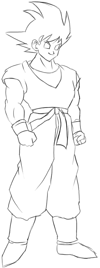 How to Draw Goku from Dragon Ball Z with Easy Step by Step ...