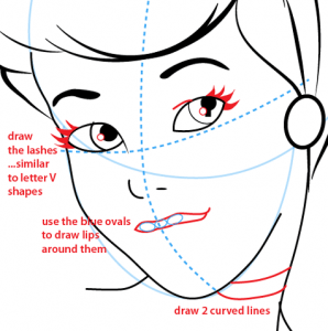 How to Draw Cinderella’s Face with Easy Step by Step Drawing Tutorial ...