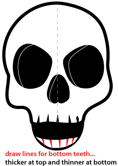 easy skeleton face drawing