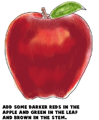 realistic apple drawing