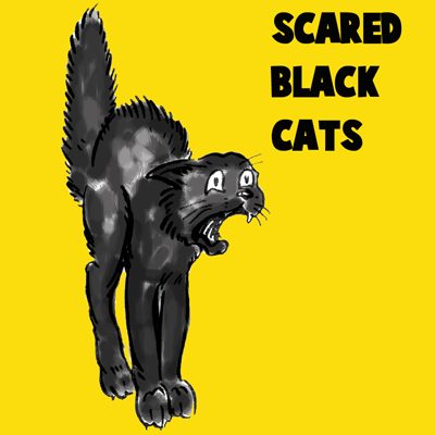 How to draw a Scared Black Cat with easy step by step drawing tutorial