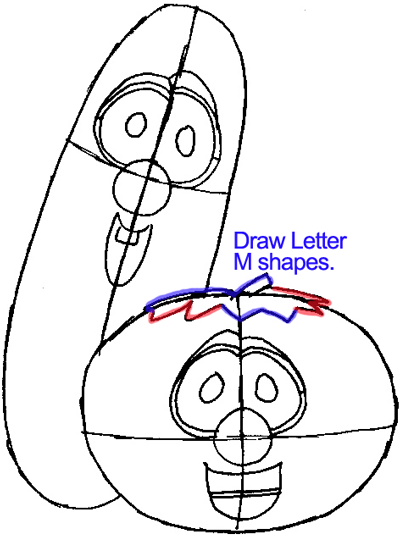 How to Draw Bob and Larry from Veggietales with Easy Step by Step