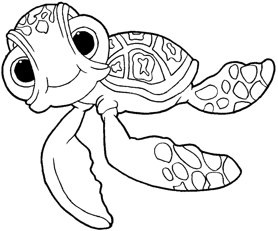 How To Draw Squirt The Turtle From Finding Nemo