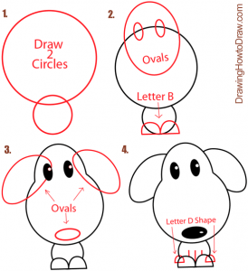 Big Guide to Drawing Cartoon Dogs & Puppies with Basic Shapes for Kids ...