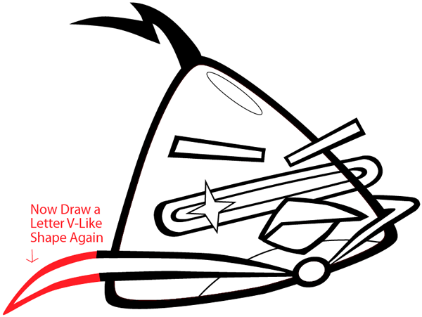 how to draw angry birds space blackbird step by step