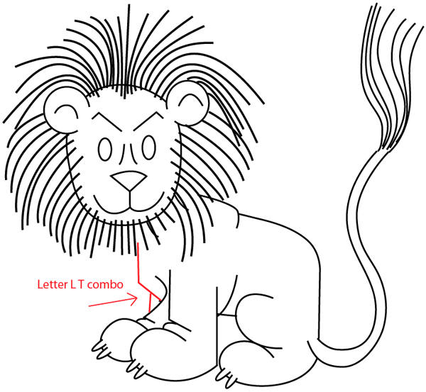 simple drawing of a lion face