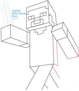 How To Draw Steve With A Pickaxe From Minecraft With Easy Step By Step 