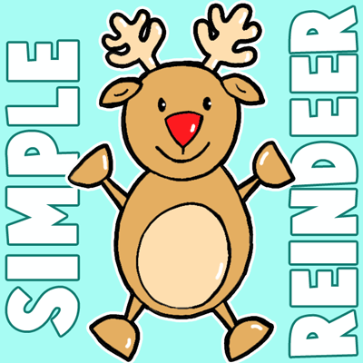 How to Draw a Christmas Reindeer for Preschoolers and Children