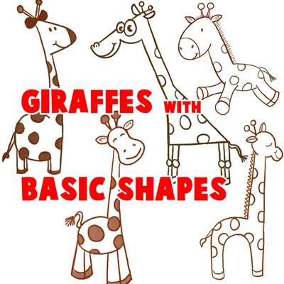 how to draw a cartoon giraffe