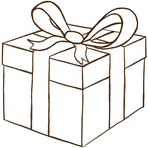 How to Draw a Wrapped Gift or Present with Ribbon and Bow - How to
