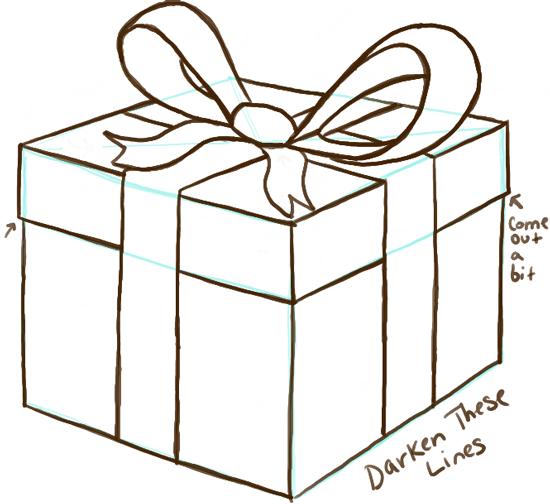 How to Draw a Wrapped Gift or Present with Ribbon and Bow - How to Draw  Step by Step Drawing Tutorials
